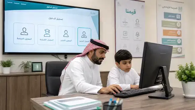 تسجيل الطالب لأول مرة والحصول على بيانات منصة مدرستي