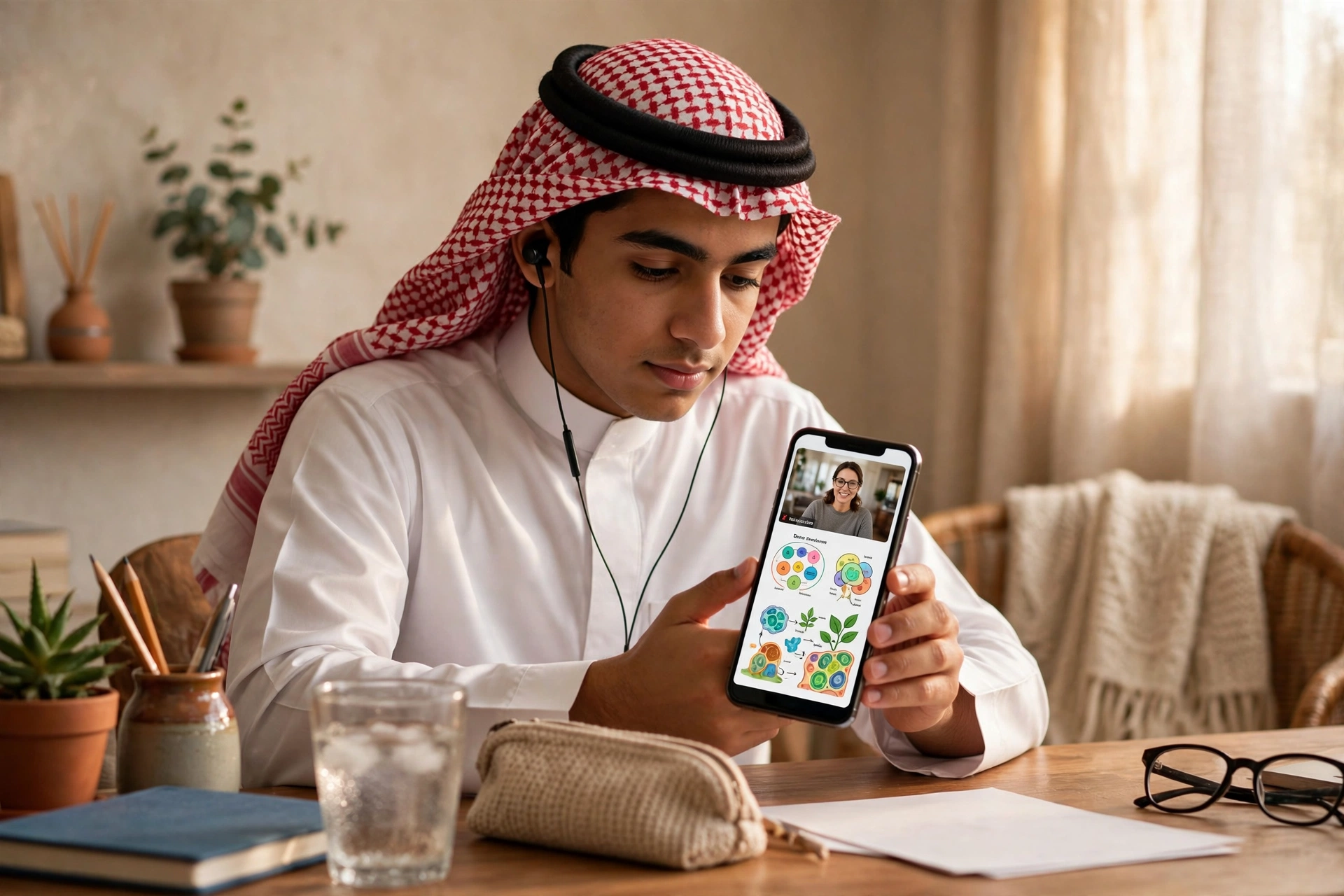 كيف احضر الحصة في منصة مدرستي من الجوال