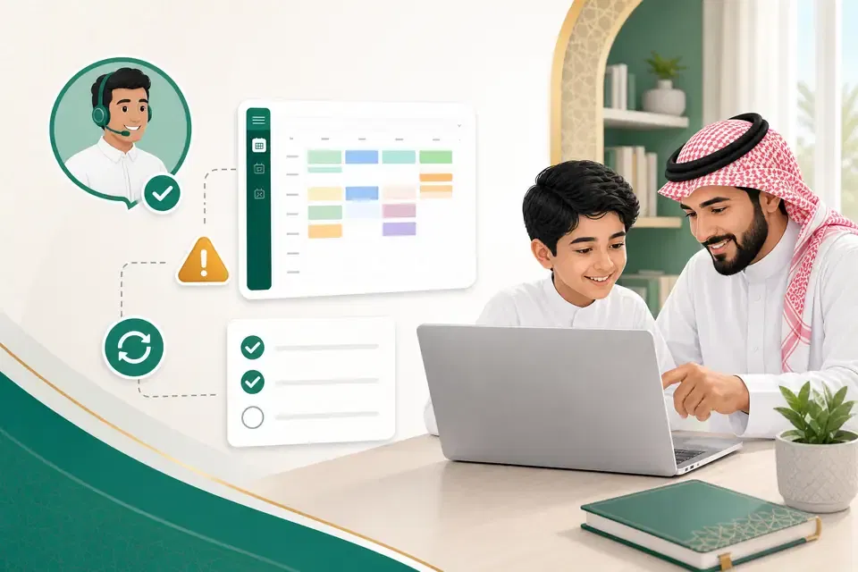 ما المعلومات التي تظهر في جدول الحصص؟