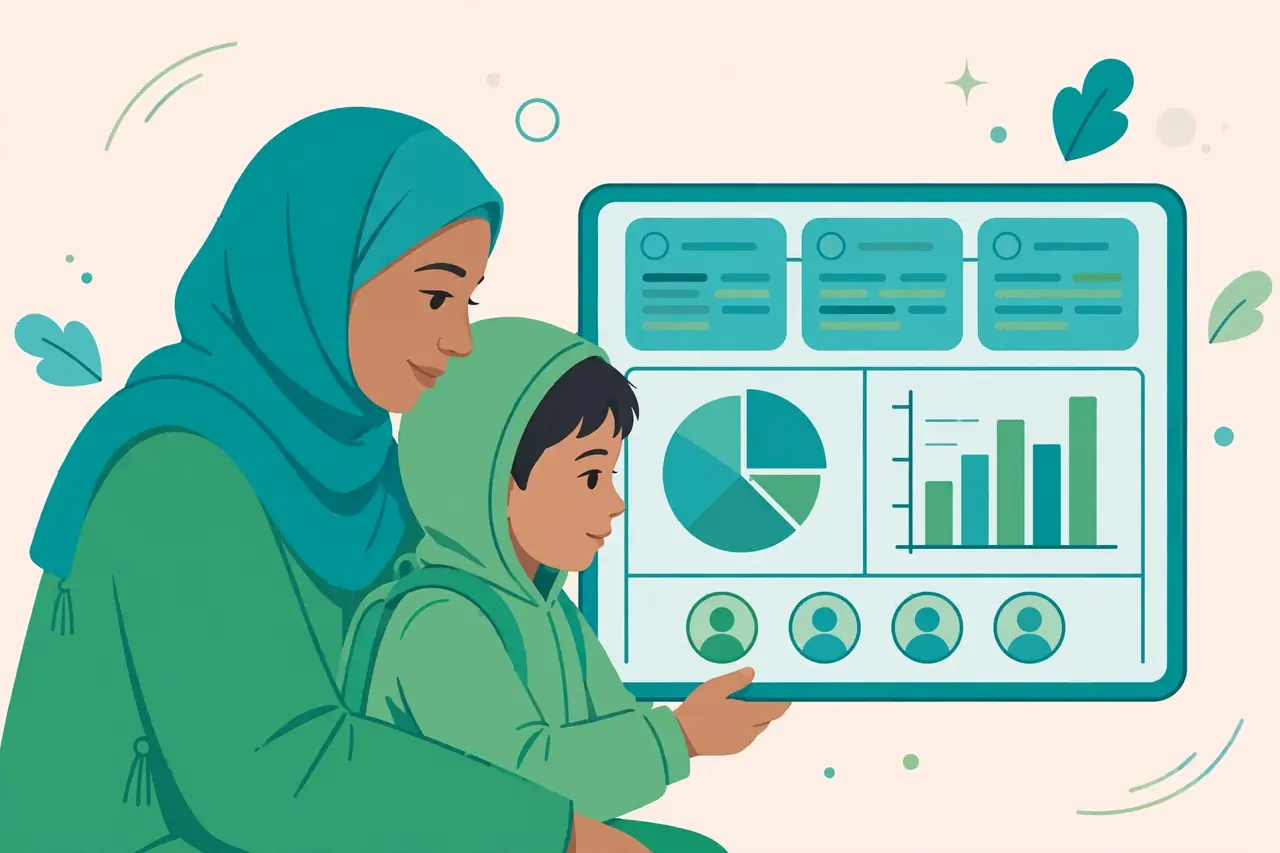 لوحة تحكم ولي الأمر في منصة مدرستي لمتابعة الأبناء