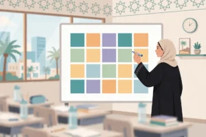 المعلم يعد الخطة الأسبوعية للدروس في منصة مدرستي